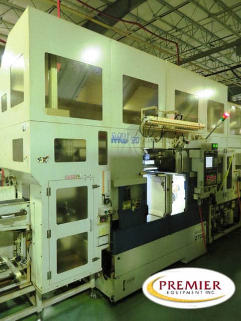 Muratec MW120 Twin Spindle CNC Chucking Lathes with Gantry