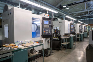 CNC machines inside machine shop