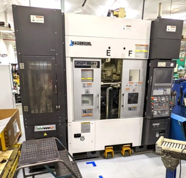 OKUMA 2SP150H Twin Spindle Town Turret CNC Lathe with Robot Loader