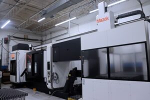 A Large Cnc Machine In A Factory Mazak Integrex I-300S With Gantry Load/Unloader